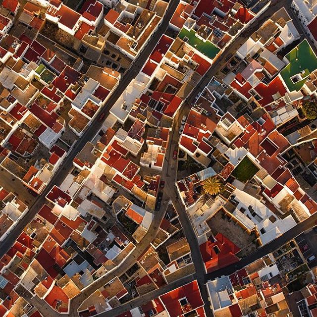 Jassen Todorov, aerial photography, red roofs, Spain
